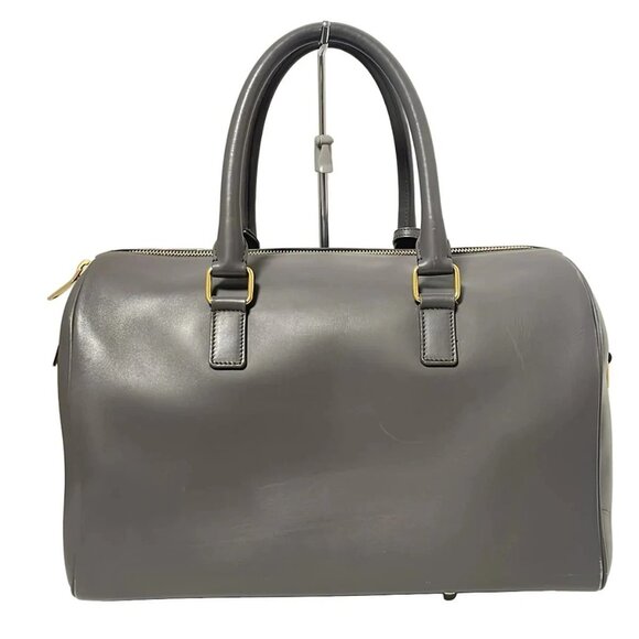 Auth SAINT LAURENT PARIS Duffle 6 322049 Dark Gray Leather - Handbag - Picture 3 of 9